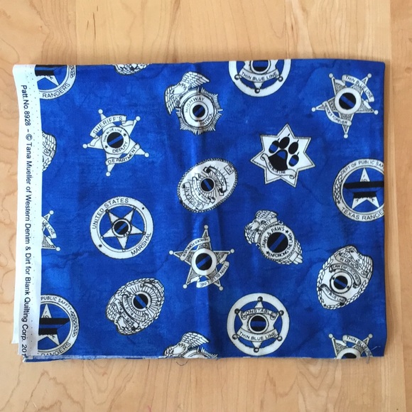 Back The Blue đź’™ Police / Law Enforcement Quilting Fabric - Picture 5 of 9